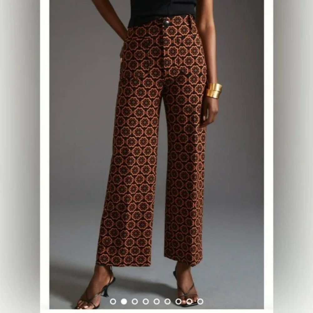 Colette Cropped Wide-Leg Ponte Pants by Maeve (Anthropologie) (EUC)